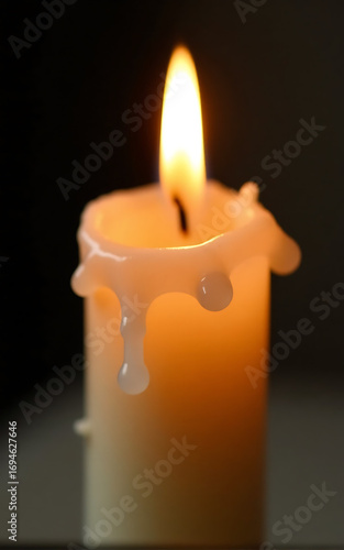 burning candle on a dark background