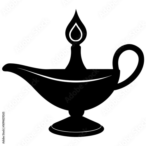 oil lamp isolated on white