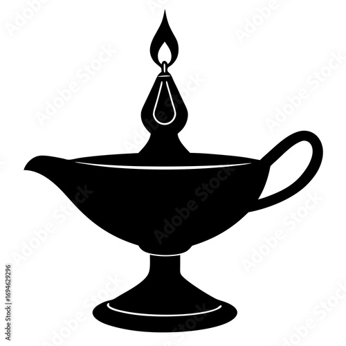 oil lamp isolated on white background