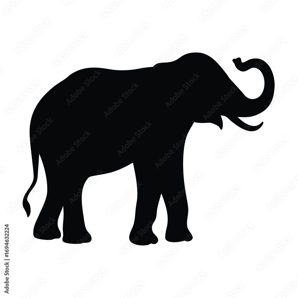 Fototapeta premium Elephant silhouette vector illustration african wildlife animal graphic design template image