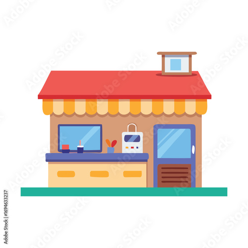 Vector illustration of a small food cart or kiosk