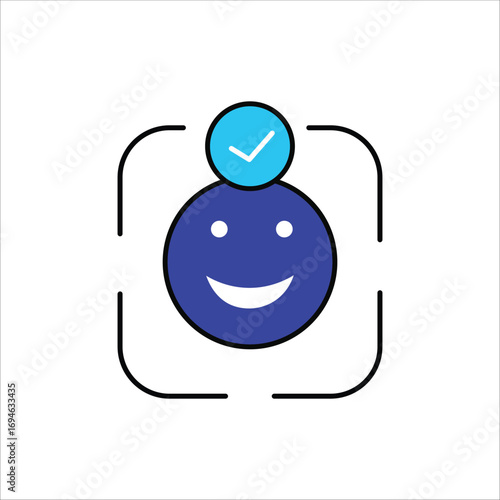 face recognition icons. simple colored vector illustration