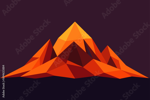 Vector illustration of a tent and Egyptian pyramid in a desert landscape with a starry night sky