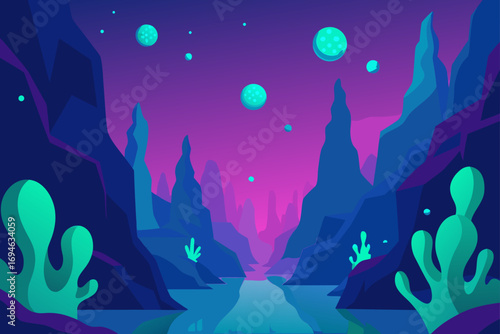 Deep blue underwater background with bubbles and a subtle sunbeam