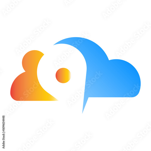 Cloud chat icon with gradient colors