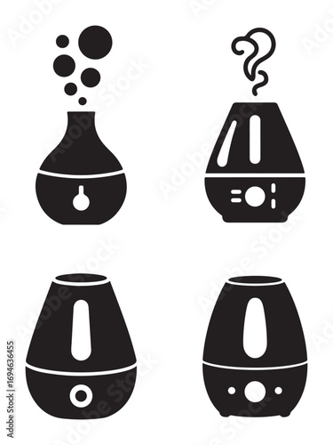 Four Vector Illustrations of Modern Essential Oil Diffusers