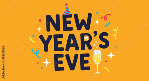 Celebrate the arrival of the New Year with festive decorations and bubbly drinks, perfect for New Year's Eve parties and year-end festivities