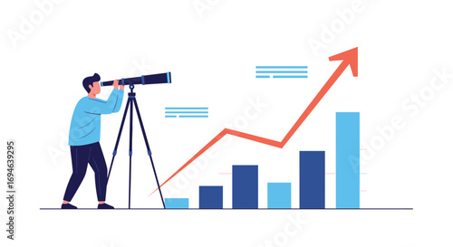 Observing financial growth and future business opportunities with a telescope
