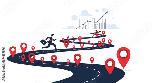 Business growth strategy navigation and planning for successful forward movement