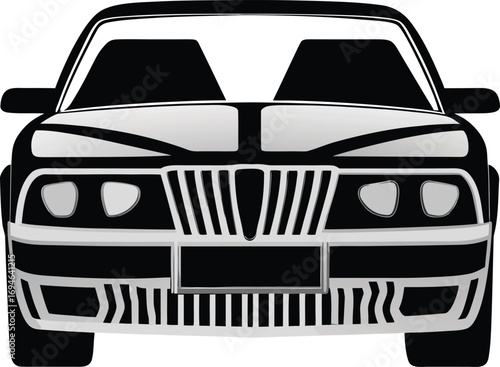 Vector car front end illustration