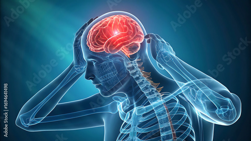 3d rendered illustration of a painful shoulder