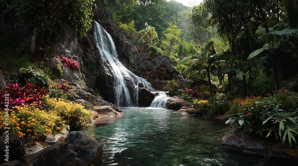 Naklejka premium waterfall in the woods
