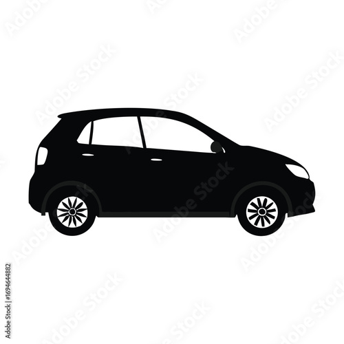Vector silhouette of a hatchback car
