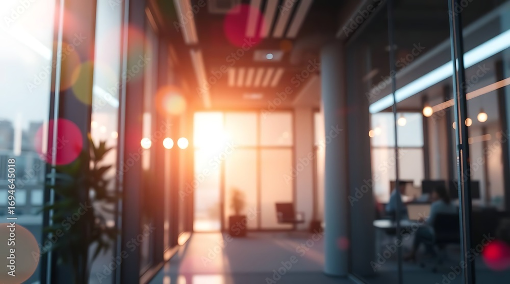 Fototapeta premium Modern office corridor sunlight
