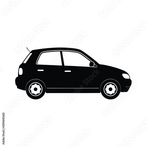 Vector silhouette of a hatchback car