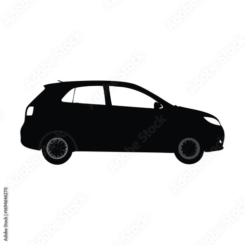 Black silhouette of a hatchback car vector
