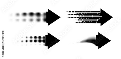 Black pixel arrow. Gradient logo design. Vector