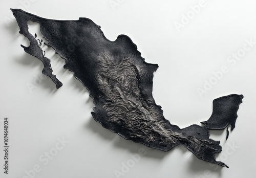 Dark relief map of Mexico