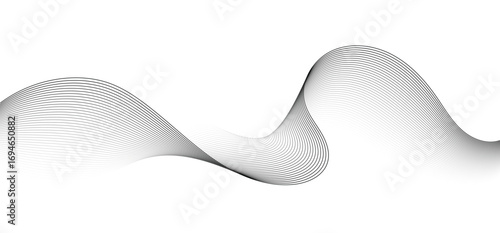A minimalist abstract image featuring multiple, interwoven, wavy lines in varying thicknessesand dashed patterns.