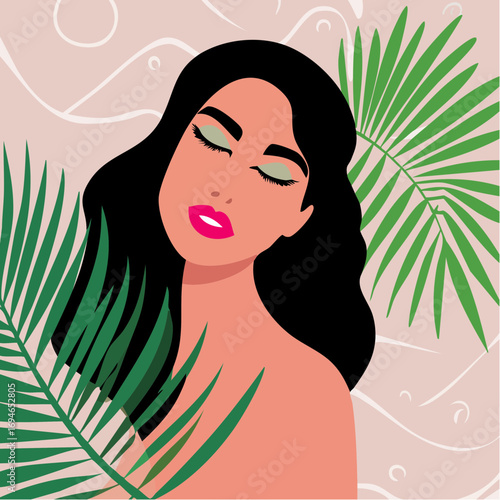 tropical wave crown hair logo for beach-themed hair spas and treatment branding