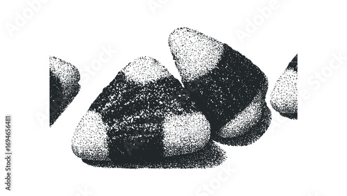 Monochromatic candy corn illustration on transparent. Vector hand drawn illustration