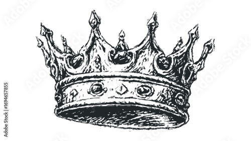 Hand drawn crown sketch. Vector hand drawn illustration