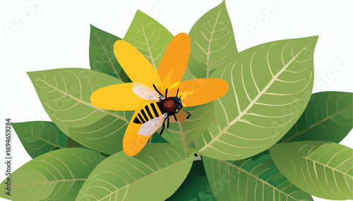 A close-up of bee on flower for educational content about pollinators and ecosystems
Nature’s teamwork: bee and flower interaction promotes youth understanding of ecology