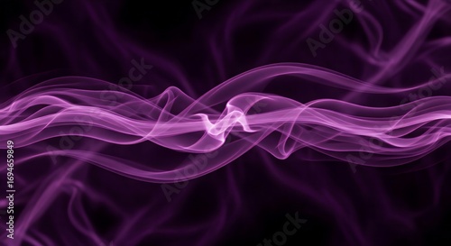 Wallpaper Mural Surreal Aromatic Mauve Chaos – Abstract Swirls Vanishing in Black Velvet Torontodigital.ca