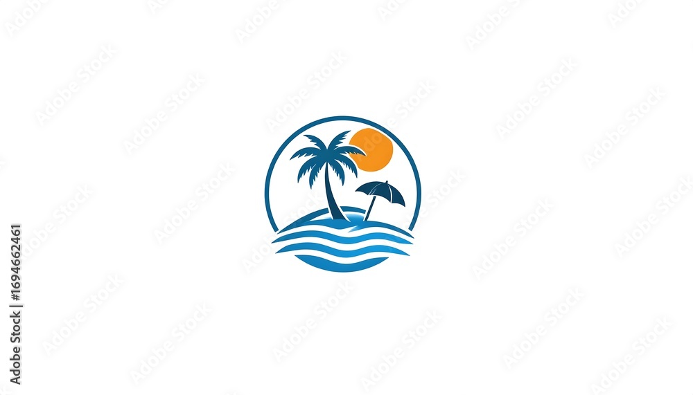 Obraz premium Tropical island logo design