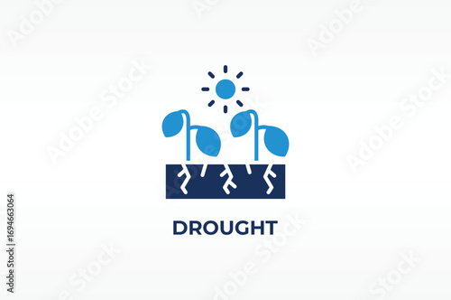 DROUGHT vector, icon or logo sign isolated symbol illustration