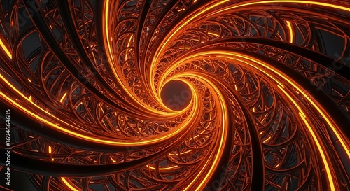 Glowing Spiral Abstract Tunnel.