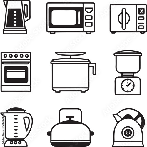 Collection of Kitchen Appliances Icons