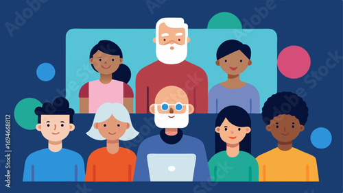 Diverse Audience Engagement An illustration depicting an audience that includes people of different ages abilities and backgrounds all interacting with a multimedia presentation.