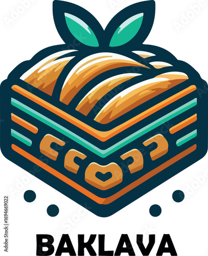 Baklava logo icon vector white background .