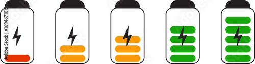 Set of Battery Charging Icons