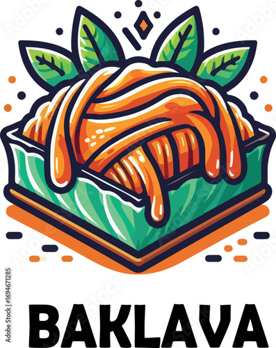 Baklava logo icon vector white background .