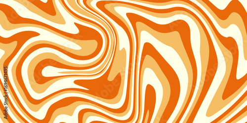 Striped caramel wave background. Toffee texture with cream. Psychedelic candy pattern.
