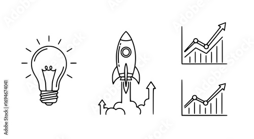 Ignite innovation and growth with this dynamic concept of idea generation and business success.