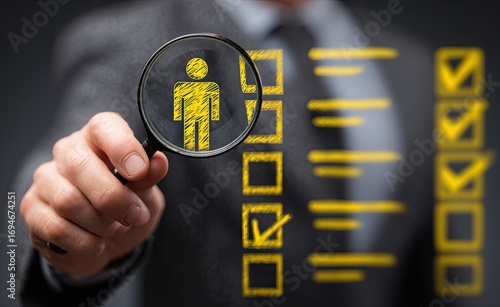 Businessperson reviewing candidate checklist
