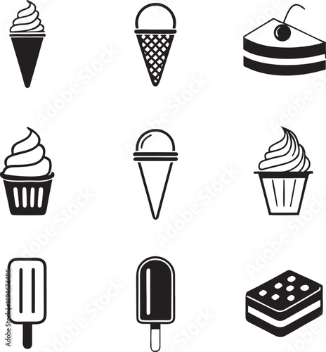 Classic Sweet Treats and Frozen Dessert Icons