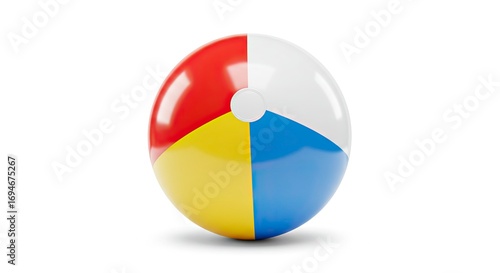 A fourcolored beach ball stands centered against a white backdrop exhibiting a shadow Free Download A fourcolored beach ball stands centered against a white backdrop exhibiting a shadow - GFXLoad