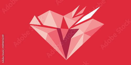 abstract broken polygon crystal design