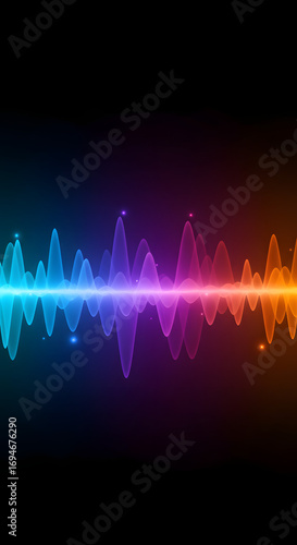 Canvas Print Abstract colorful sound wave illustration with dynamic and vibrant design