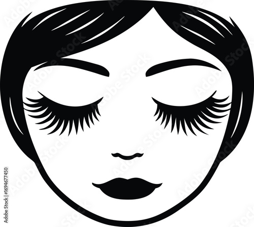 Illustration of closed eyes with detailed