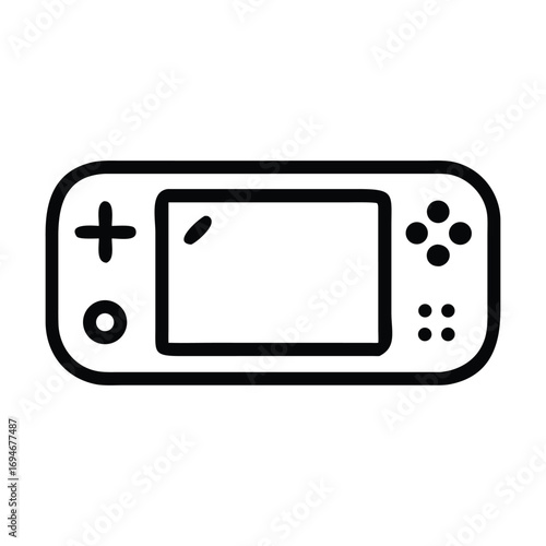 Twice Silhouette Remote Control Games Screen Stock Vector