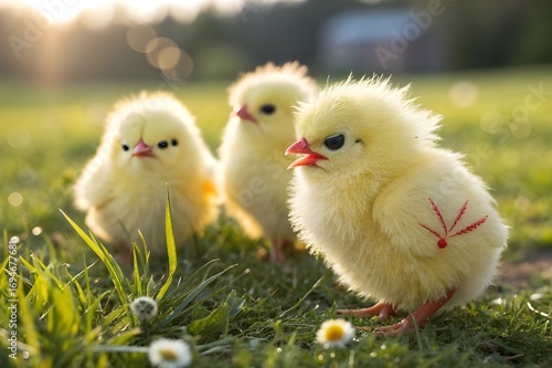 Cute angry baby chicks characters 