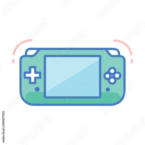Twice Silhouette Remote Control Games Screen Stock Vector
