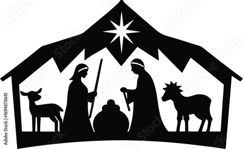 representing Holidays Christmas and Religion in a Cut File Design vector illustration