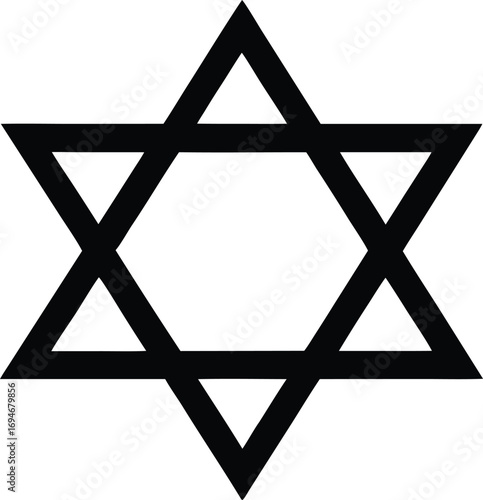 star of David glyph vector icon.
