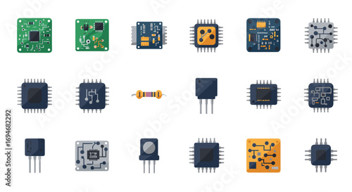 Flat style circuit board components for electronics design and innovation